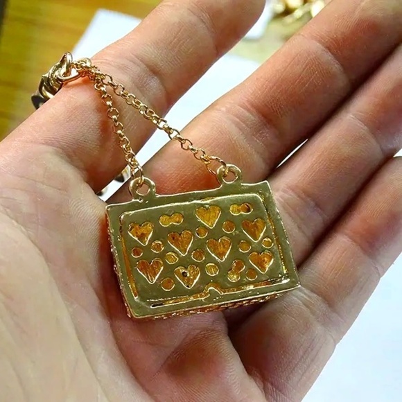 New Gold & Rhinestone Purse Bag Charm/Keychain - Picture 3 of 4